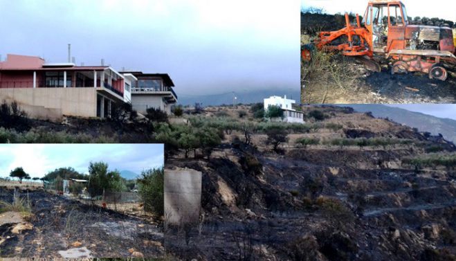 Μεγάλες καταστροφές από την πυρκαγιά στην Κίσσαμο