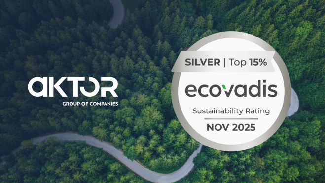 &Omicron; Ό&mu;&iota;&lambda;&omicron;&sigmaf; AKTOR &alpha;&pi;έ&sigma;&pi;&alpha;&sigma;&epsilon; &tau;&eta; &delta;&iota;ά&kappa;&rho;&iota;&sigma;&eta; &ldquo;Silver Medal Award&rdquo; &alpha;&pi;ό &tau;&eta;&nu; EcoVadis