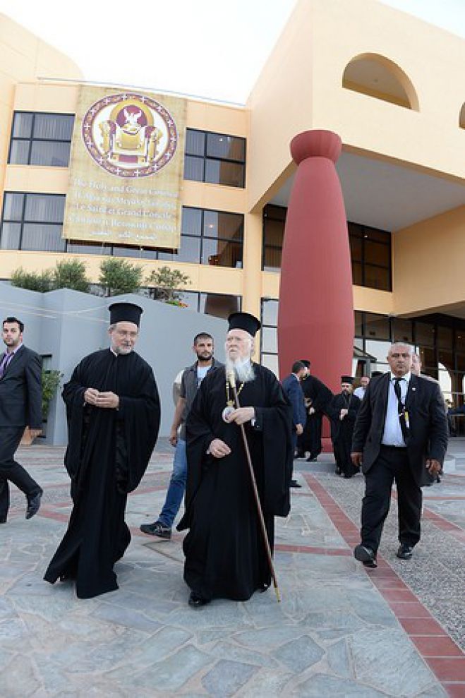 Η άφιξη του Οικουμενικού Πατριάρχη στην Ορθόδοξο Ακαδημία Κρήτης