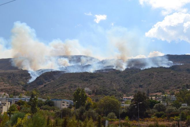 Στάχτη δεκάδες στρέμματα από την πυρκαγιά στη Μαλάξα